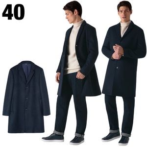 Navy Overcoat Coat Men’s size 40 / XL X-LARGE
